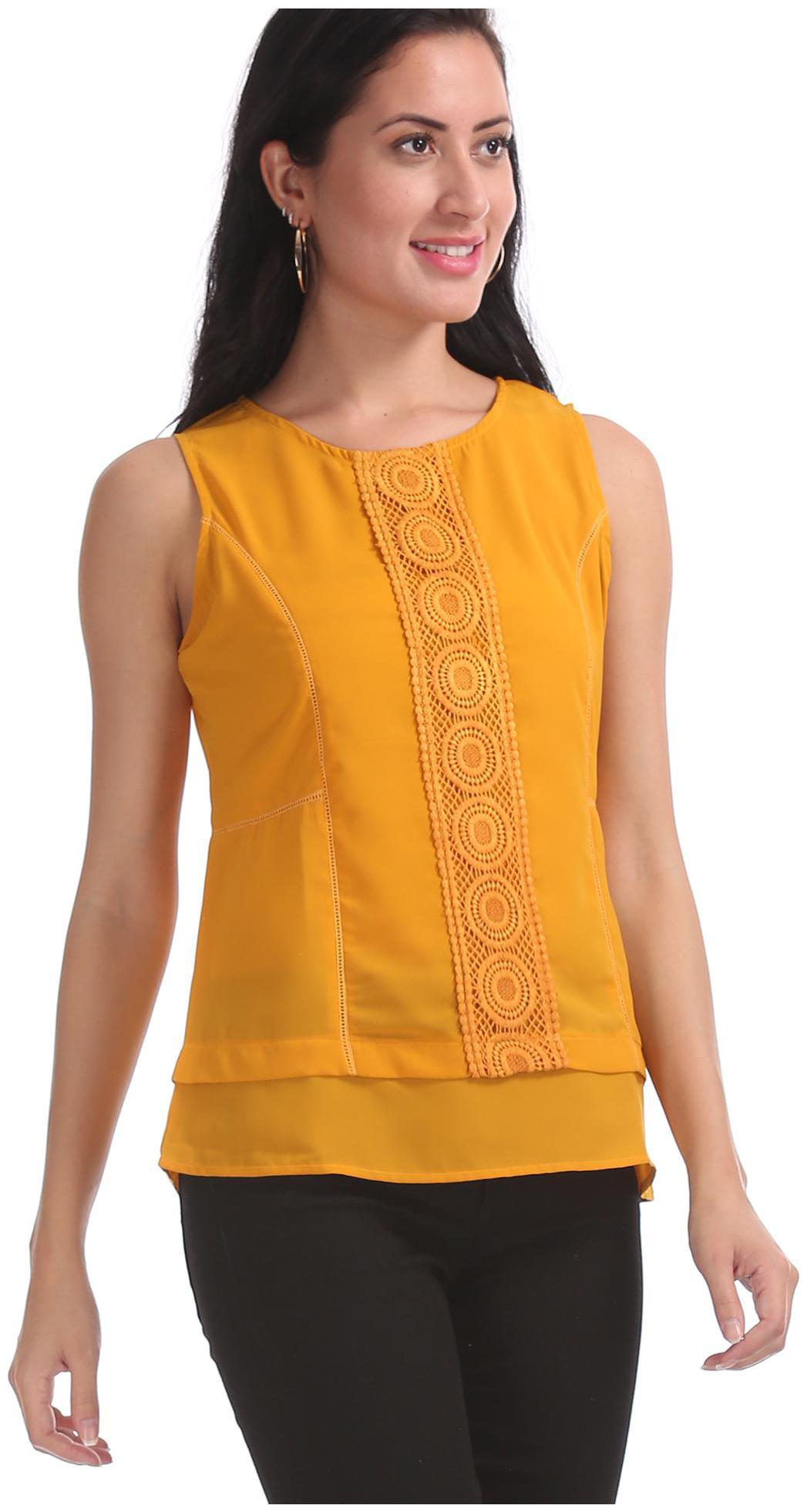 

CHEROKEE Women Self design Regular top - Yellow