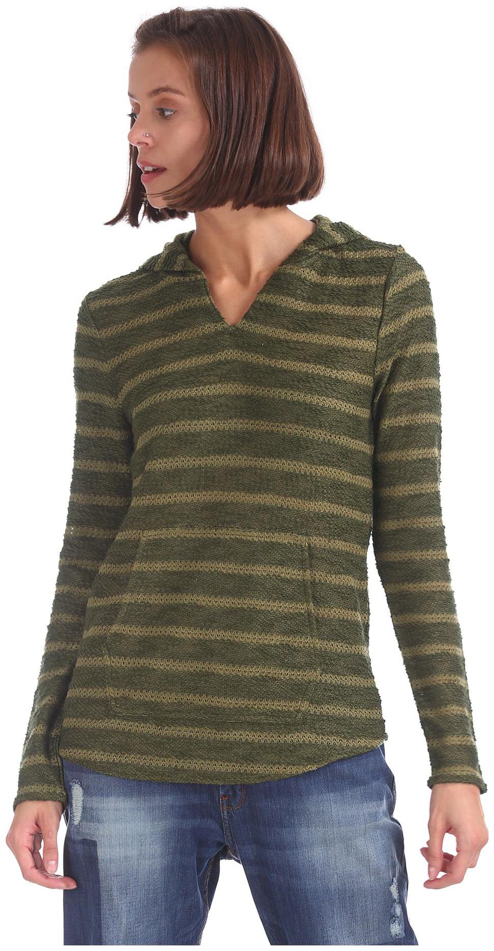 

CHEROKEE Women Self Design Sweatshirt - Green