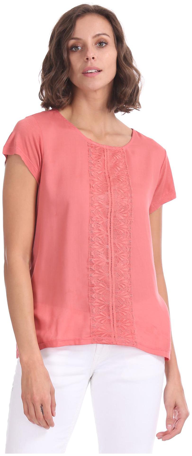 

CHEROKEE Women Viscose Lace Regular Top Pink
