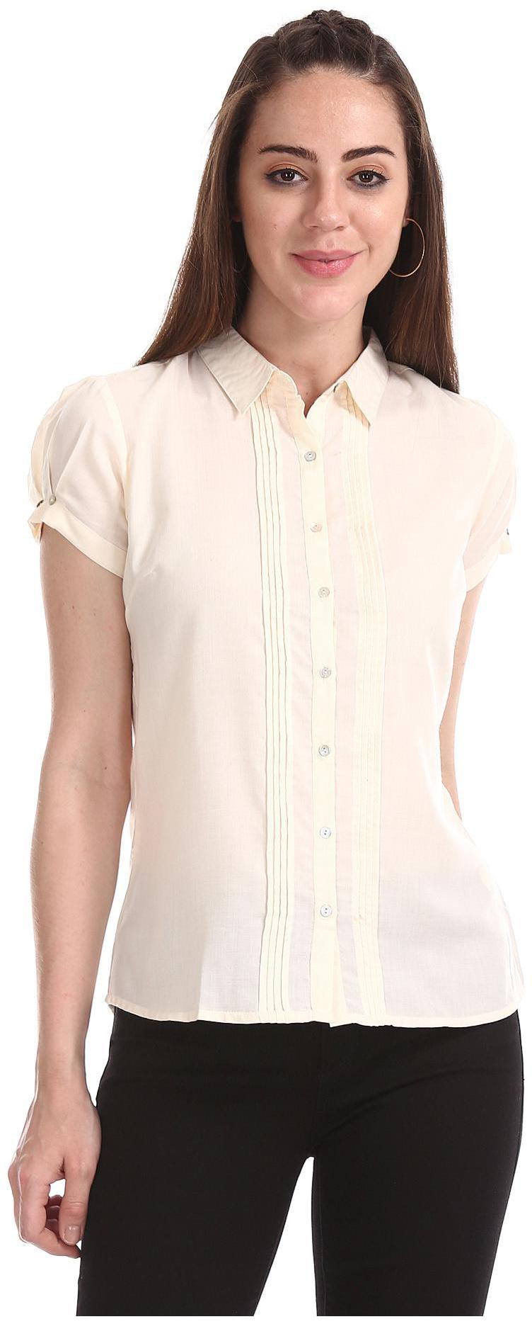 

CHEROKEE Women Beige Solid Regular Fit Shirt