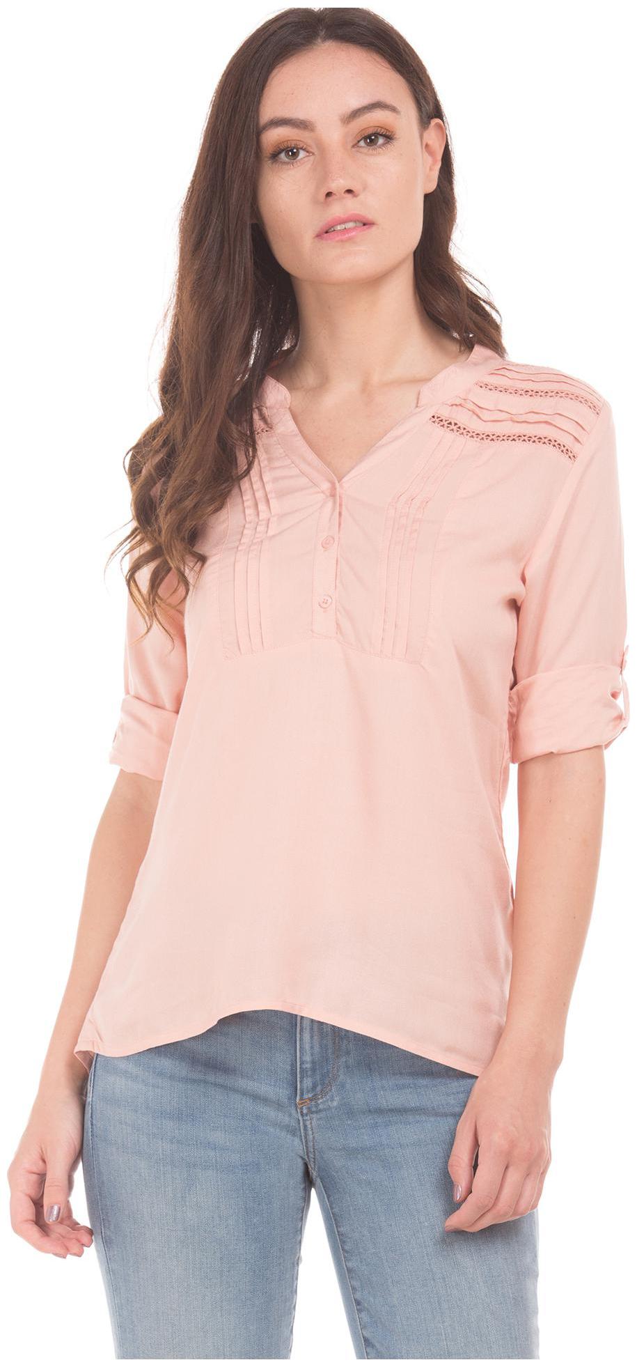 

CHEROKEE Women Solid Regular top - Pink