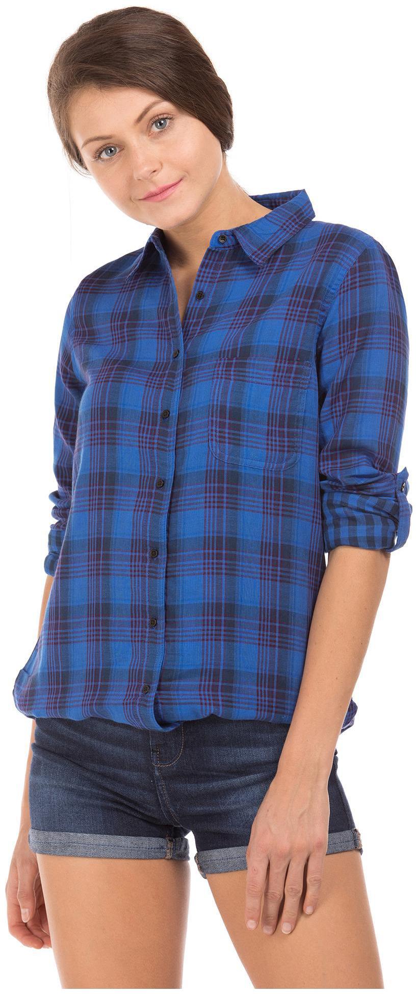 

CHEROKEE Women Blue Checked Regular Fit Shirt
