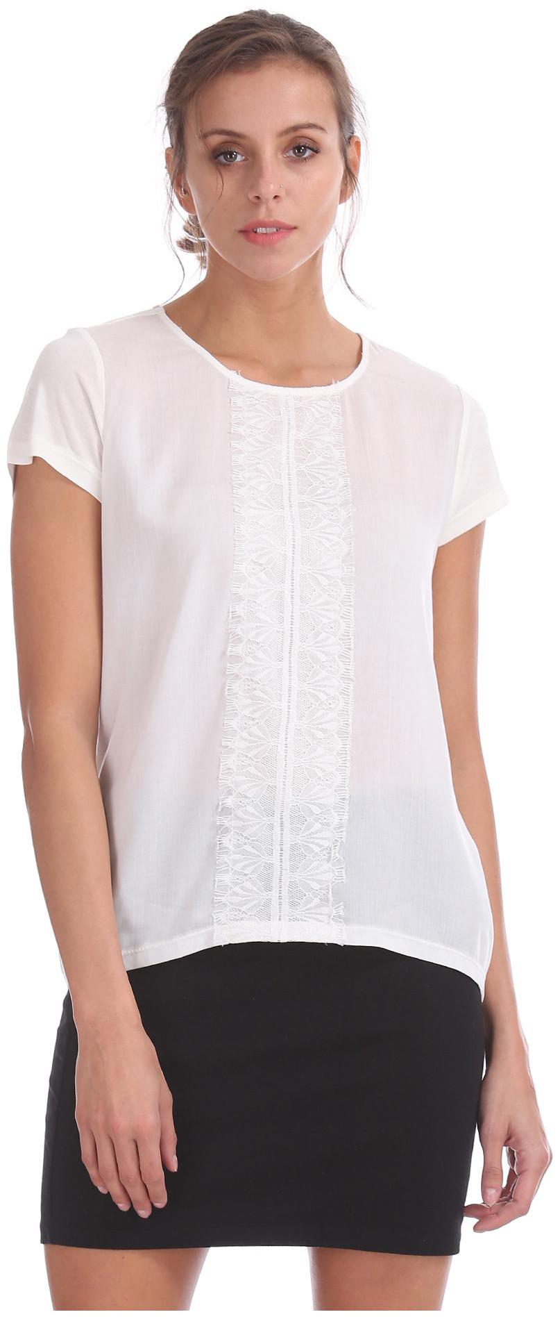 

CHEROKEE Women Viscose Lace Regular Top White