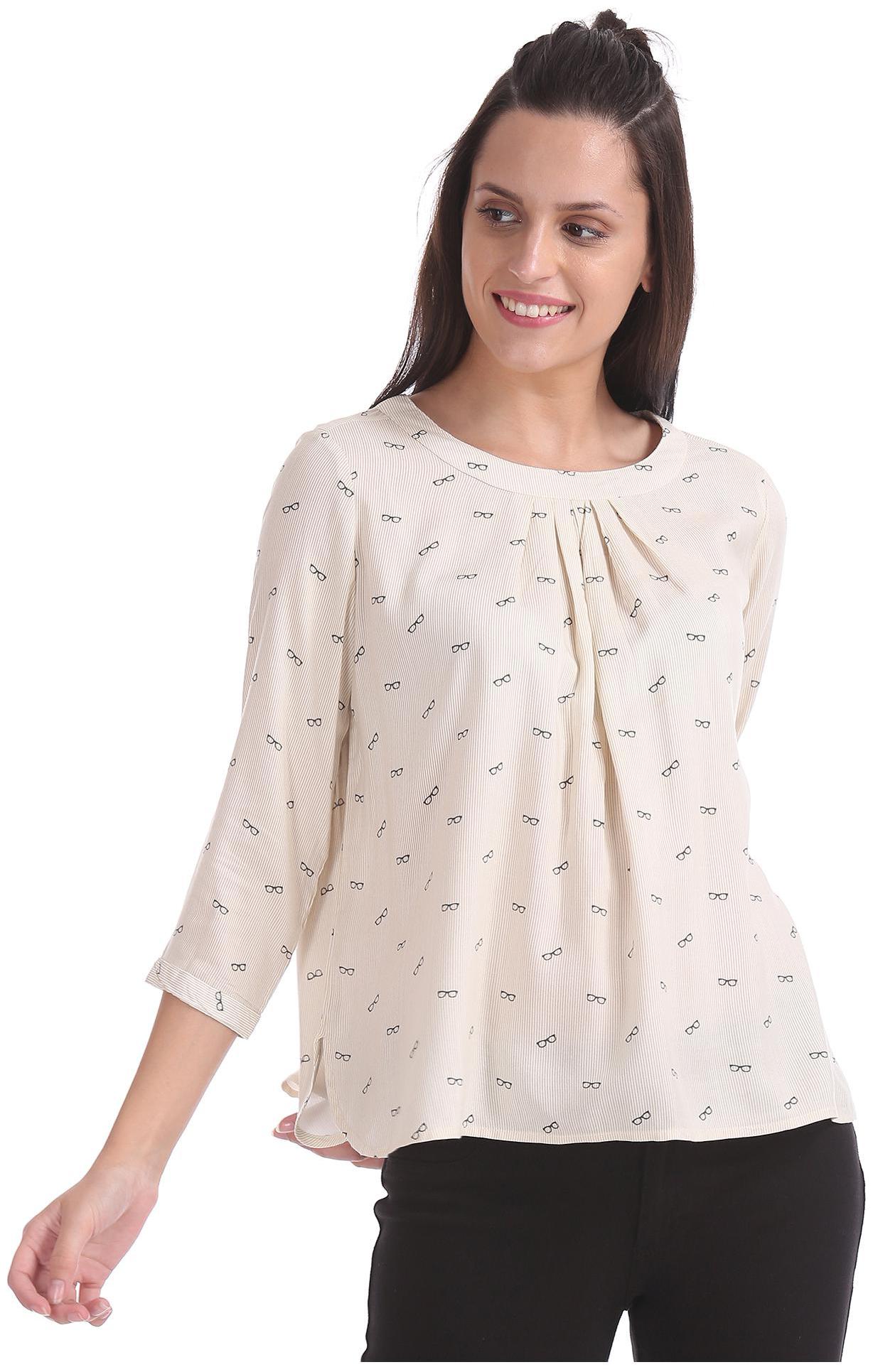 

CHEROKEE Women Printed Regular top - Beige