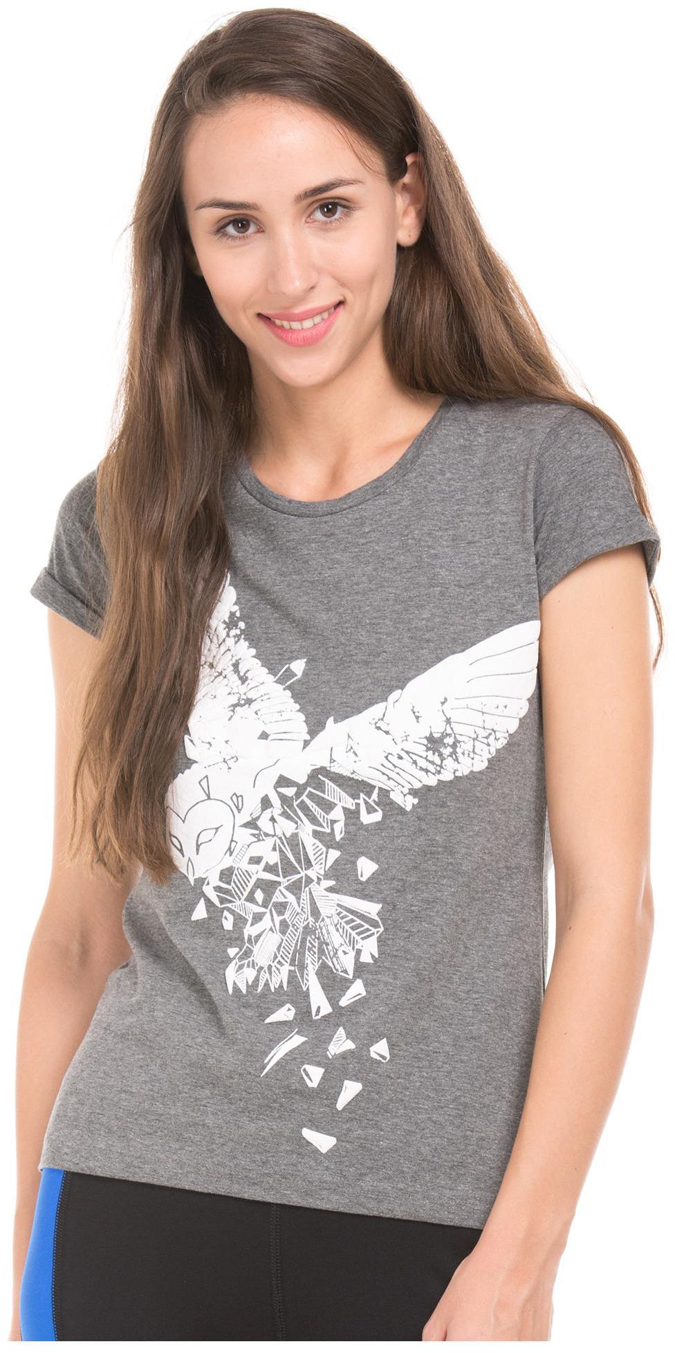 

CHEROKEE Women Grey Regular fit Round neck Cotton T shirt