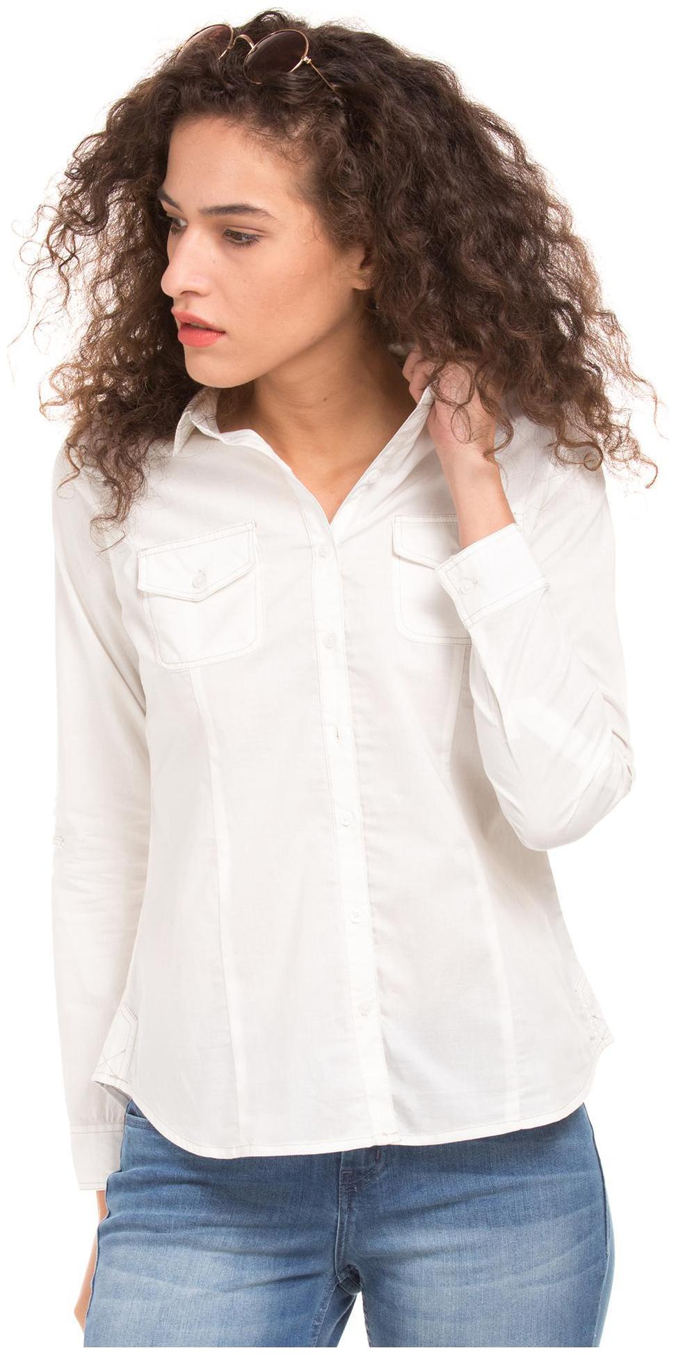 

CHEROKEE Women White Solid Regular Fit Shirt