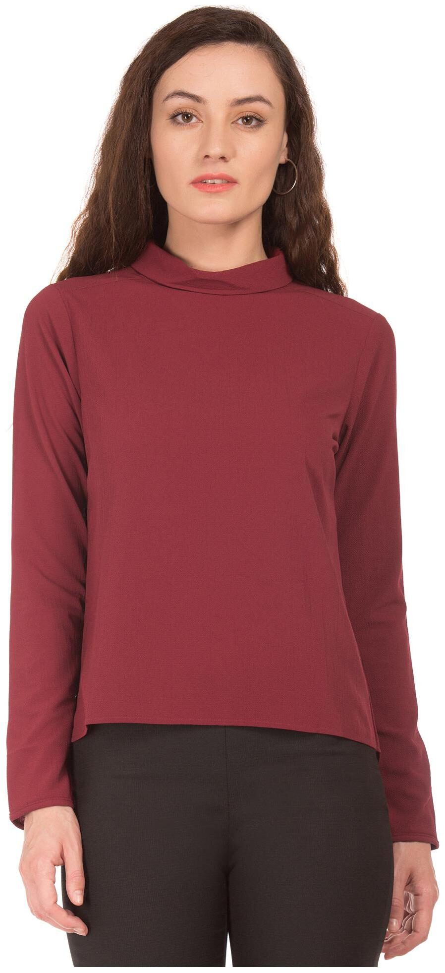

CHEROKEE Women Self design Regular top - Red