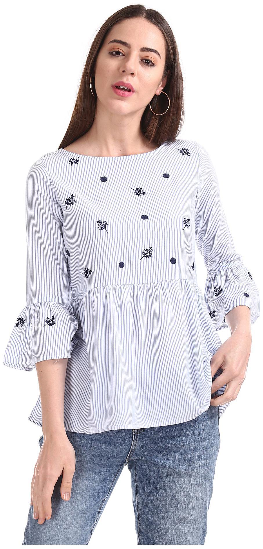

CHEROKEE Women Striped Regular top - Blue