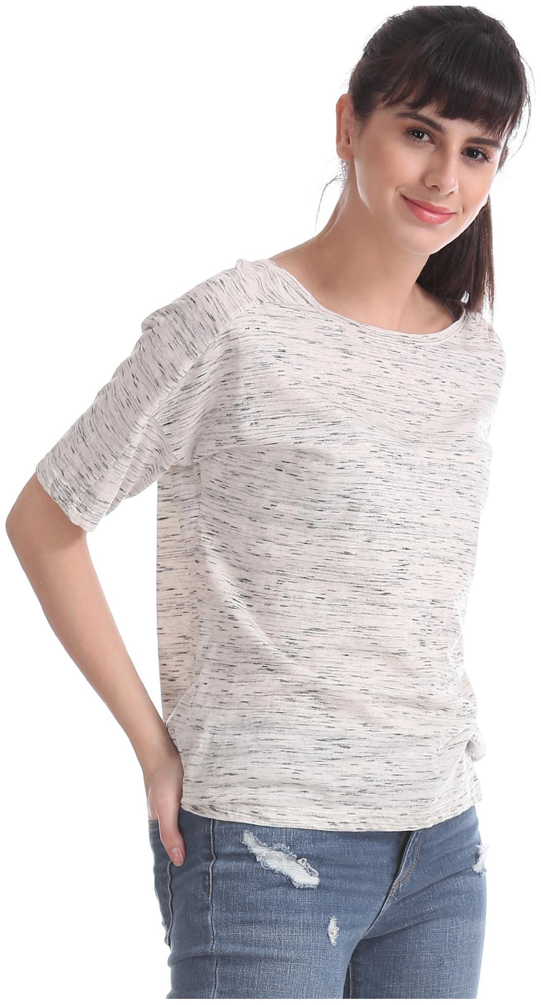 

CHEROKEE Women Self design Regular top - White