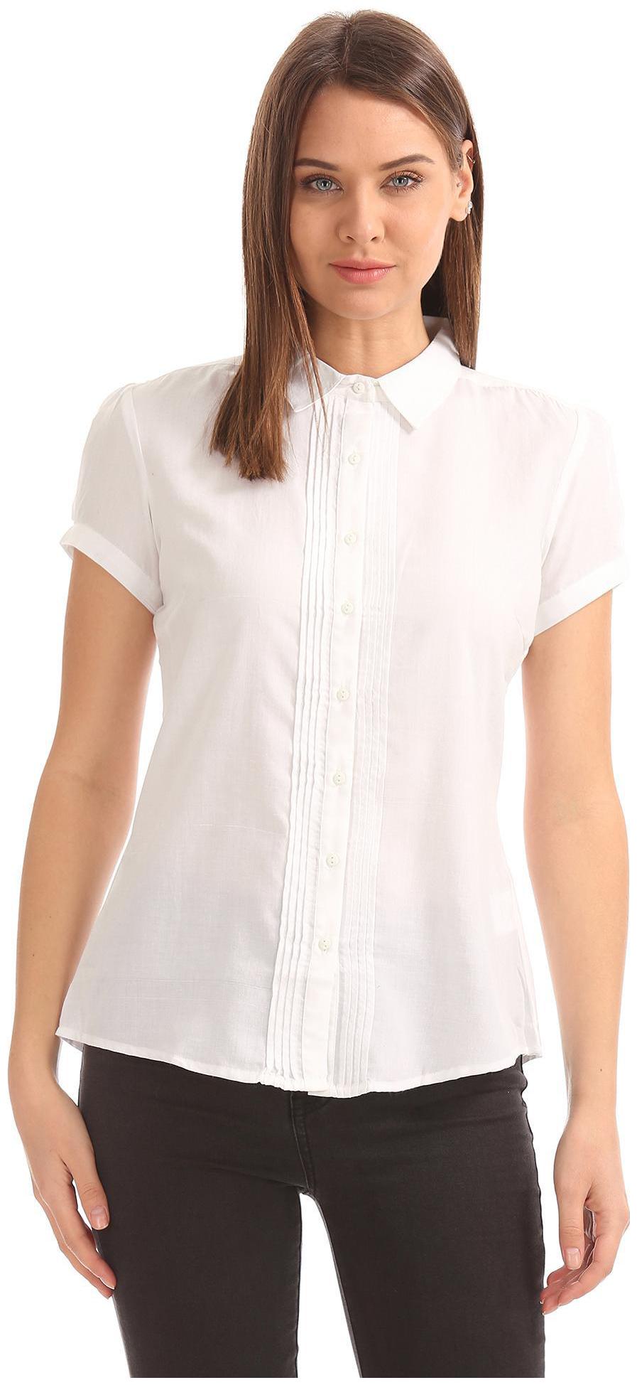 

CHEROKEE Women White Solid Regular Fit Shirt