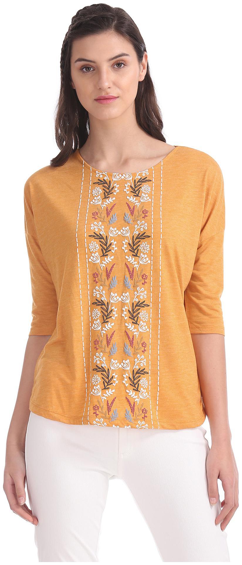 

CHEROKEE Women Printed Regular top - Yellow