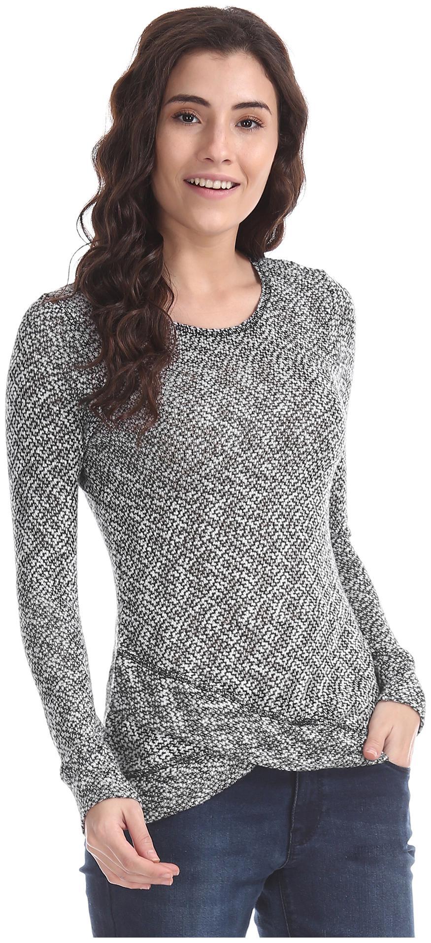

CHEROKEE Women Self design Regular top - Black