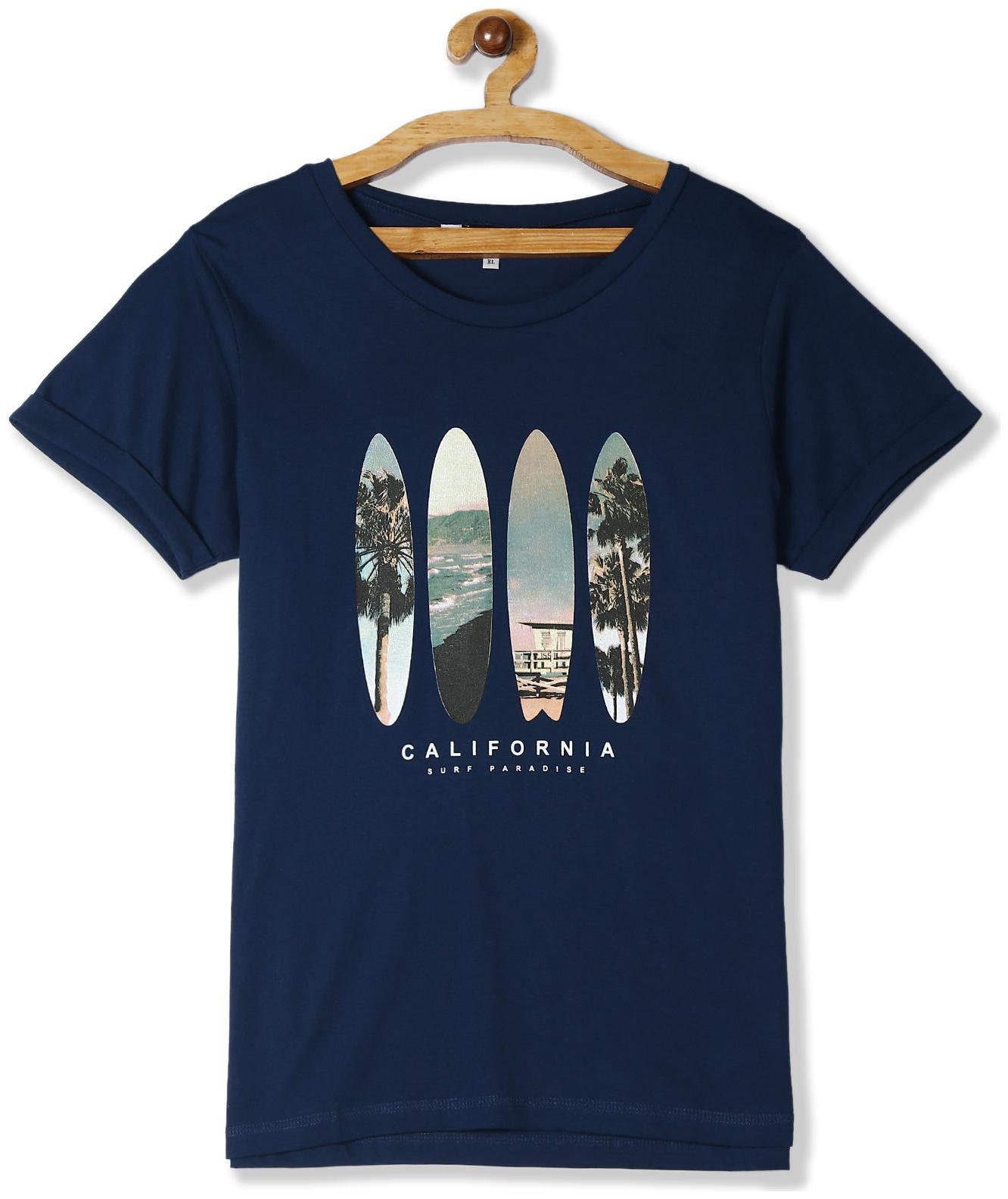 

CHEROKEE Women Blue Regular fit Round neck Cotton T shirt
