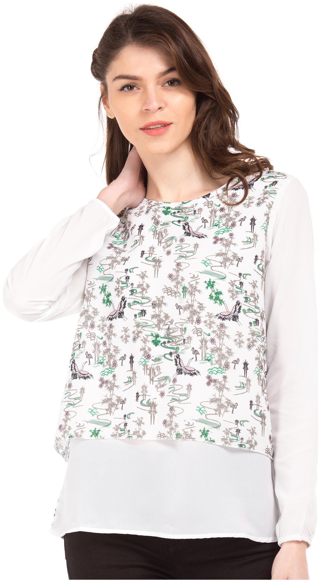 

CHEROKEE Women Printed Regular top - White