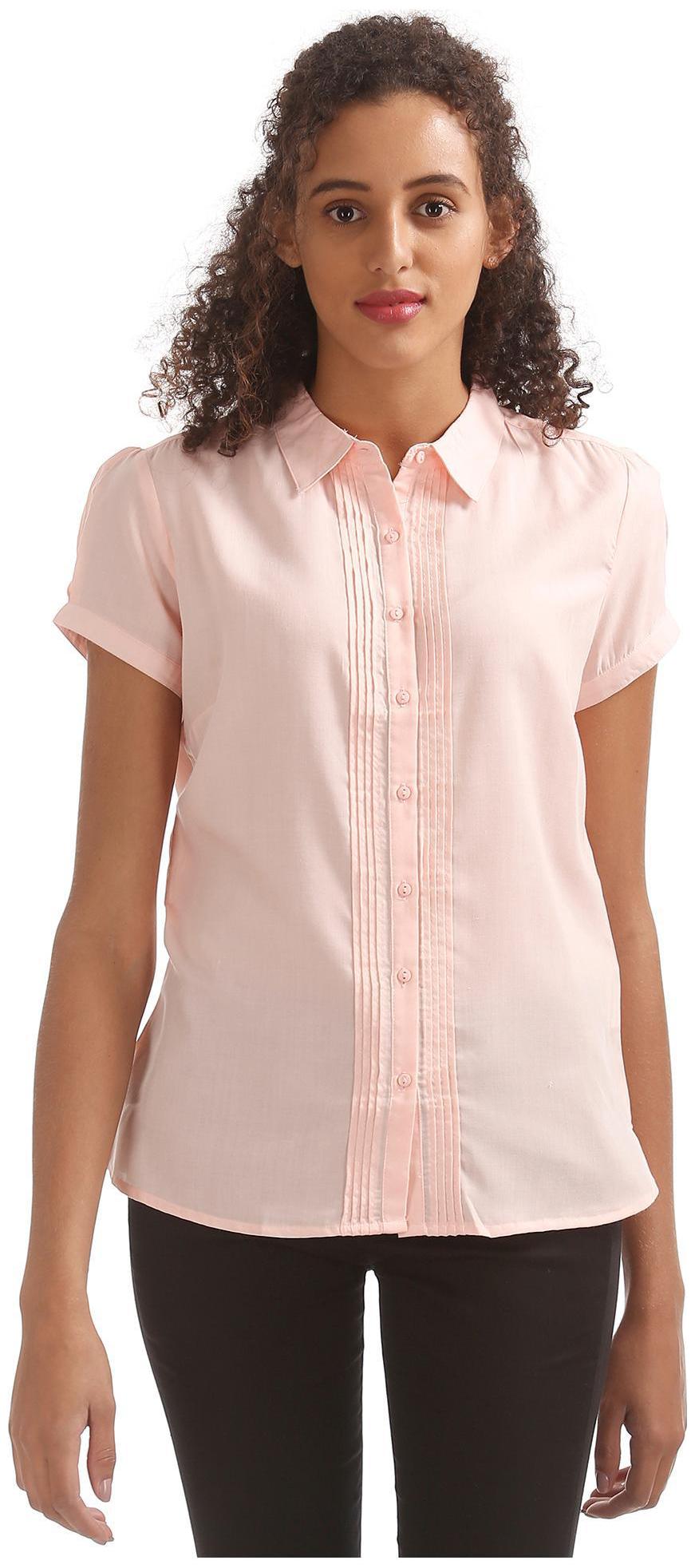 

CHEROKEE Women Pink Solid Regular Fit Shirt