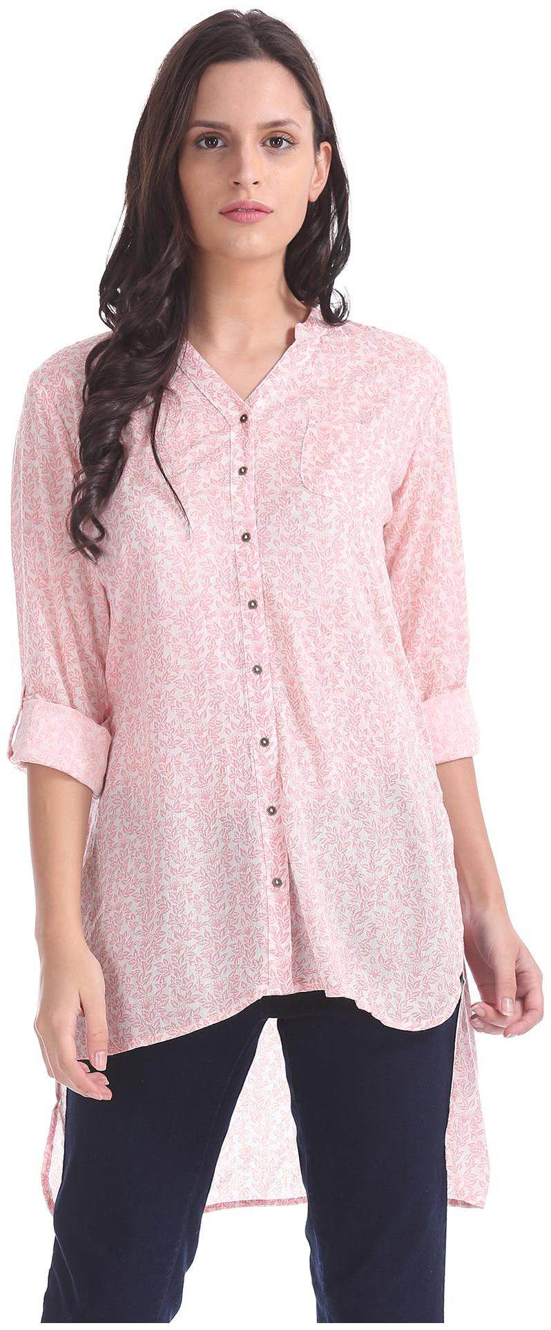 

CHEROKEE Women White Printed Regular Fit Shirt