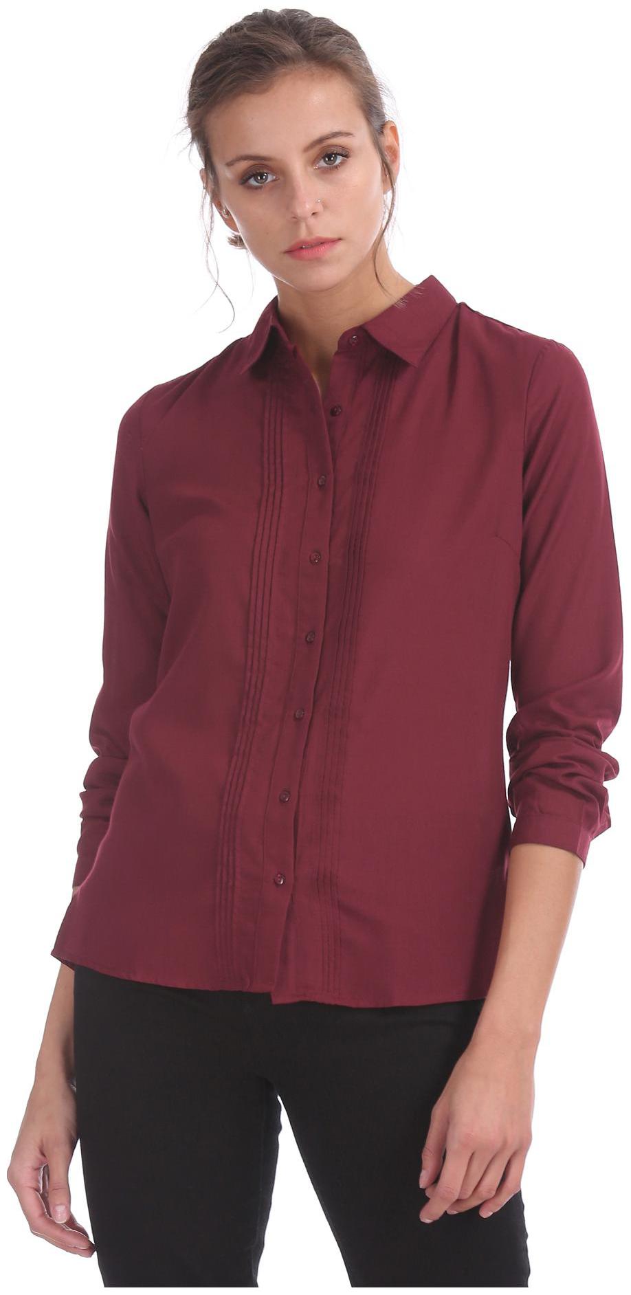 

CHEROKEE Women Red Solid Regular Fit Shirt