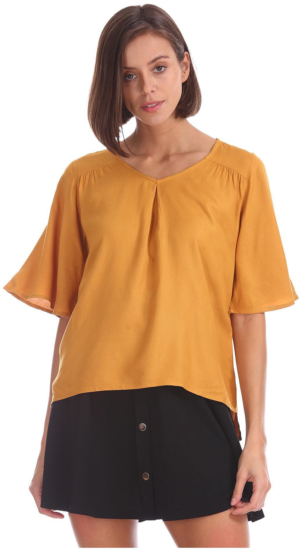 

CHEROKEE Women Self design Regular top - Yellow