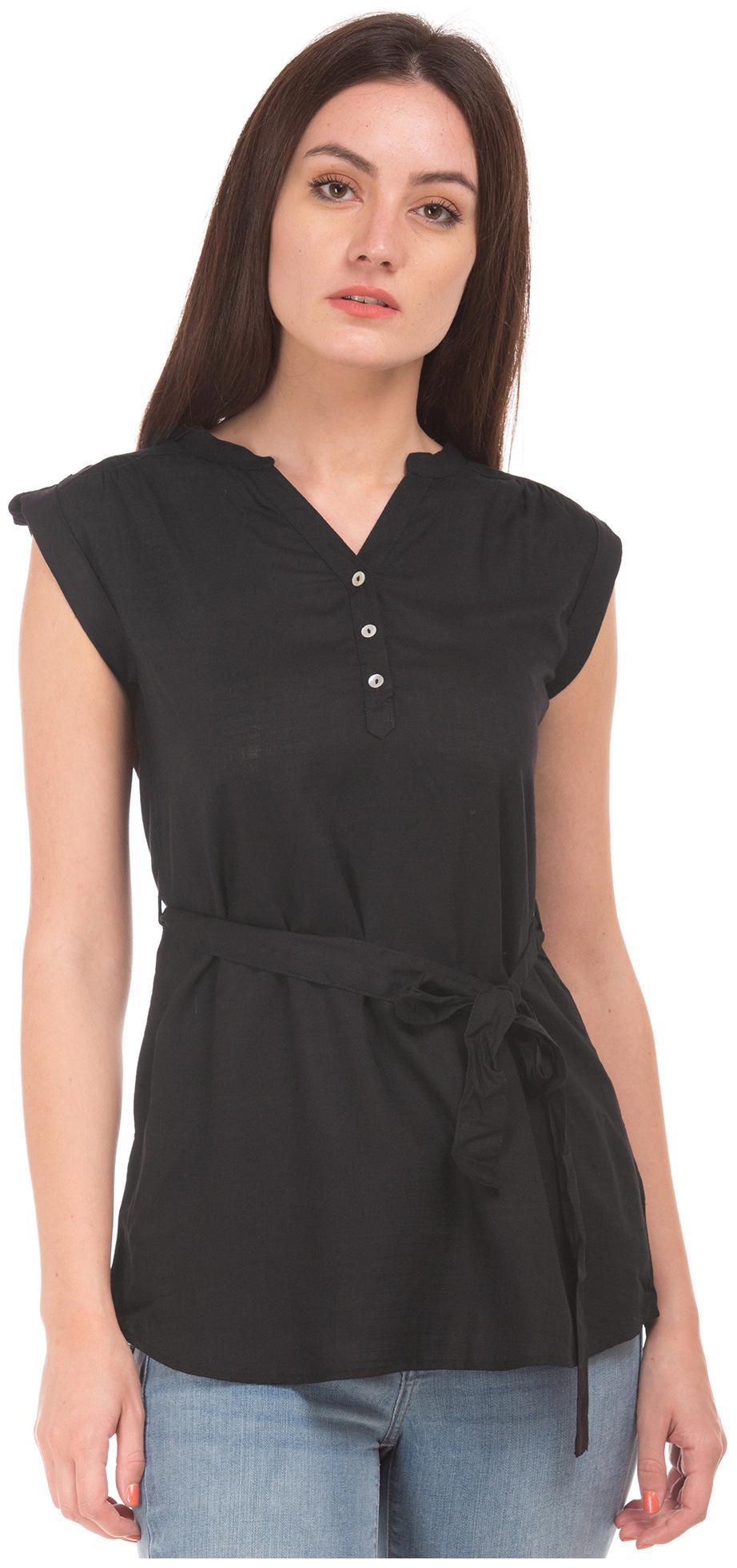 

CHEROKEE Women Solid Regular top - Black