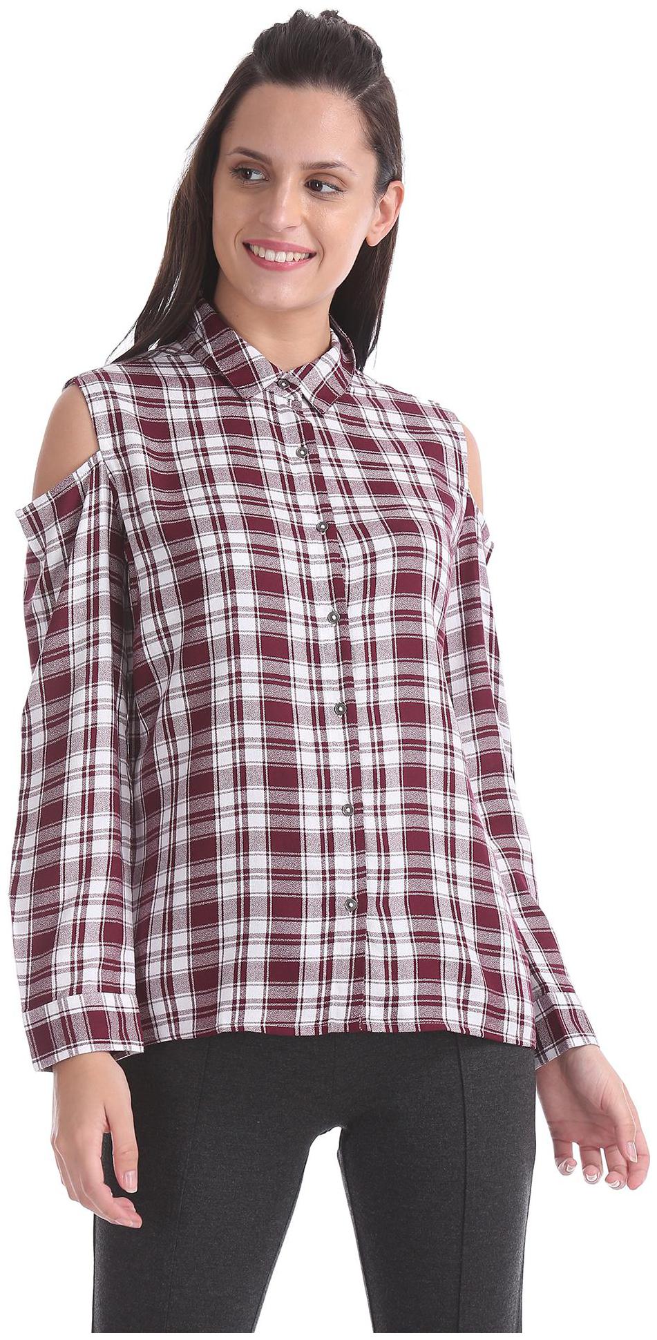 

CHEROKEE Women Checked Regular top - Red
