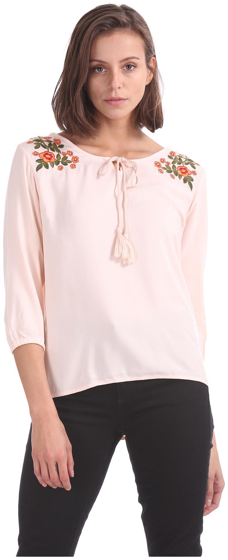 

CHEROKEE Women Embroidered Regular top - Pink