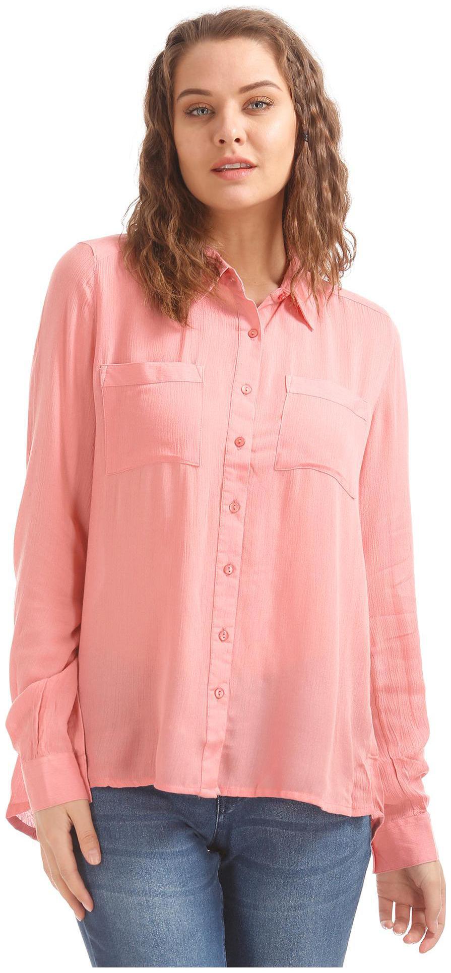 

CHEROKEE Women Pink Solid Regular Fit Shirt