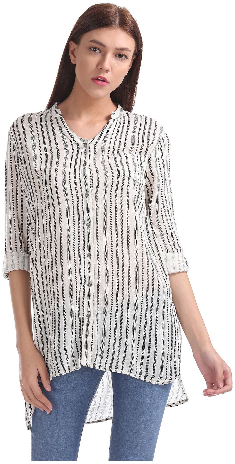 

CHEROKEE Women White Printed Regular Fit Shirt