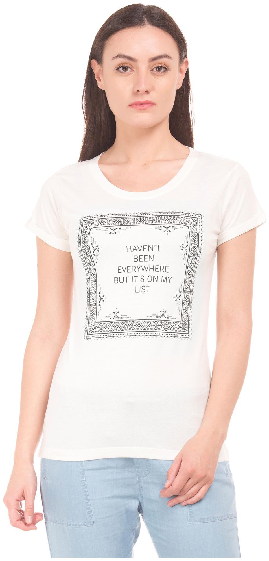 

CHEROKEE Women White Regular fit Round neck Cotton T shirt