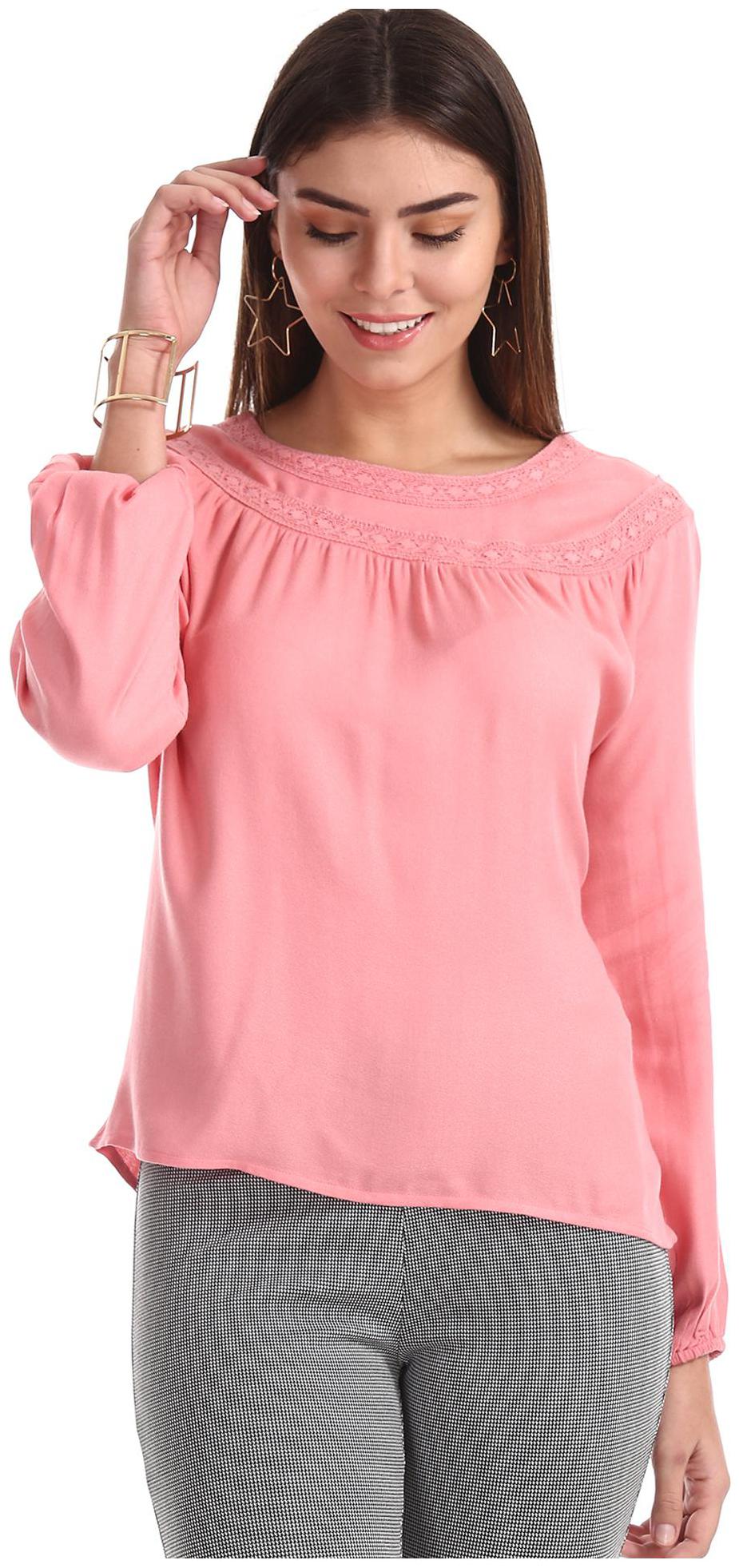 

CHEROKEE Women Solid Regular top - Pink