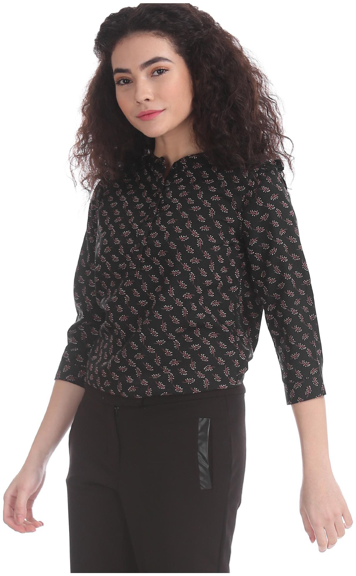 

CHEROKEE Women Printed Regular top - Black
