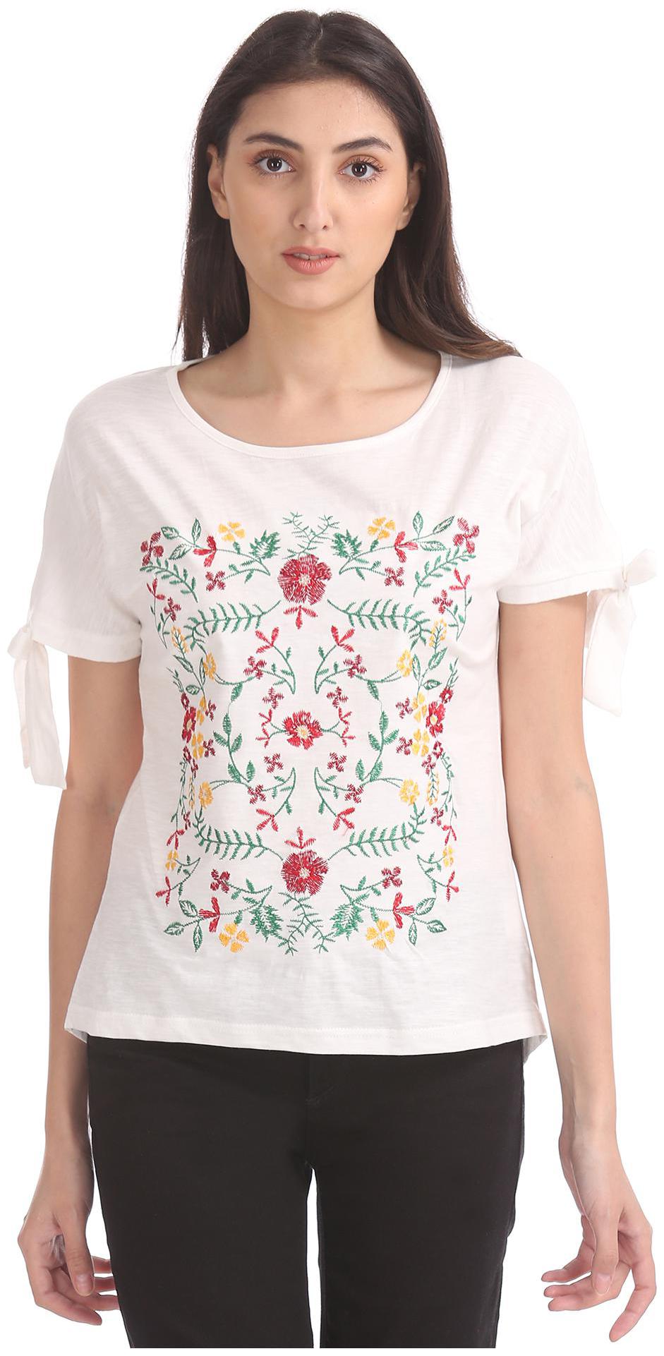 

CHEROKEE Women Embroidered Regular top - White