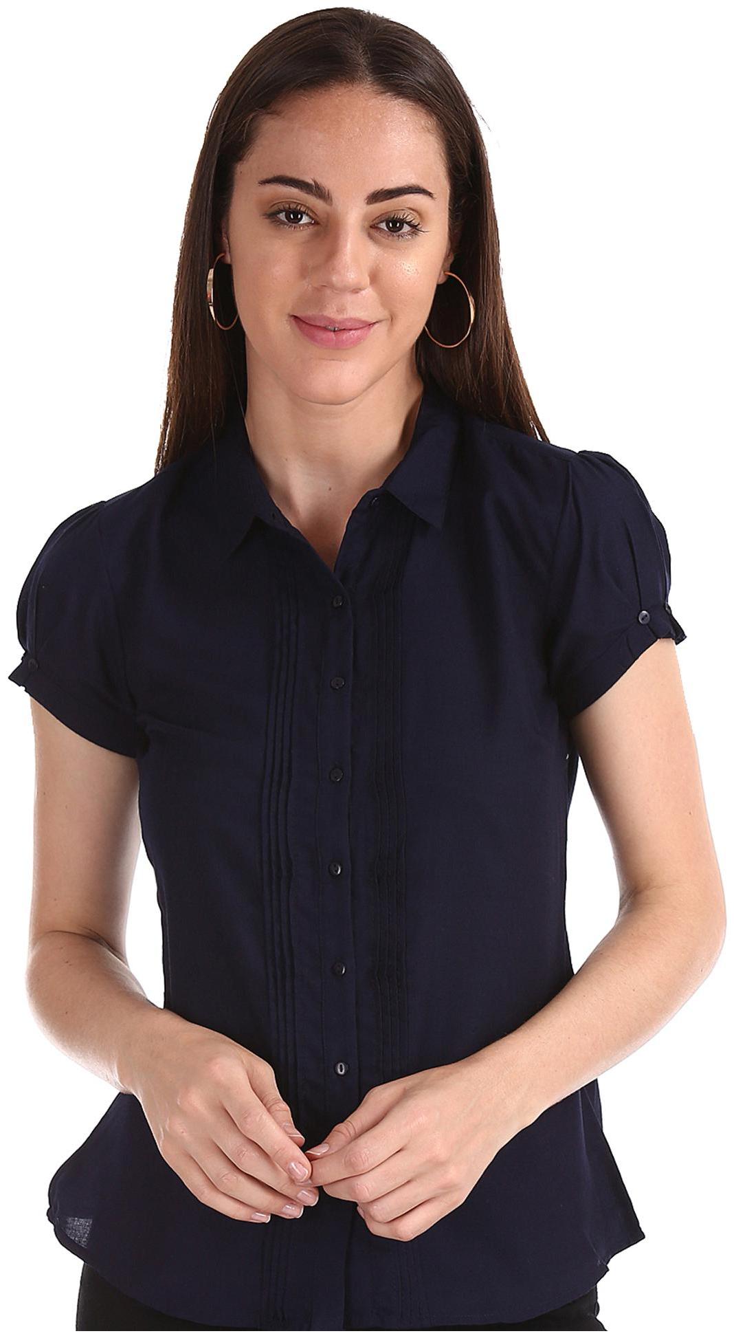 

CHEROKEE Women Blue Solid Regular Fit Shirt
