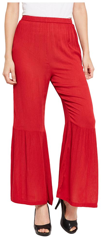 

OXOLLOXO Women Red Regular fit Regular trousers