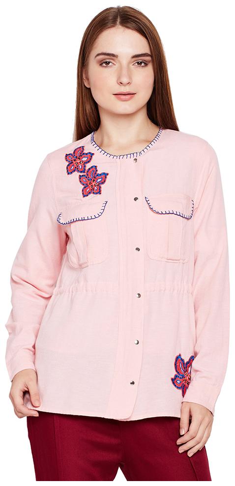 

OXOLLOXO Women Solid Bomber Jacket - Pink