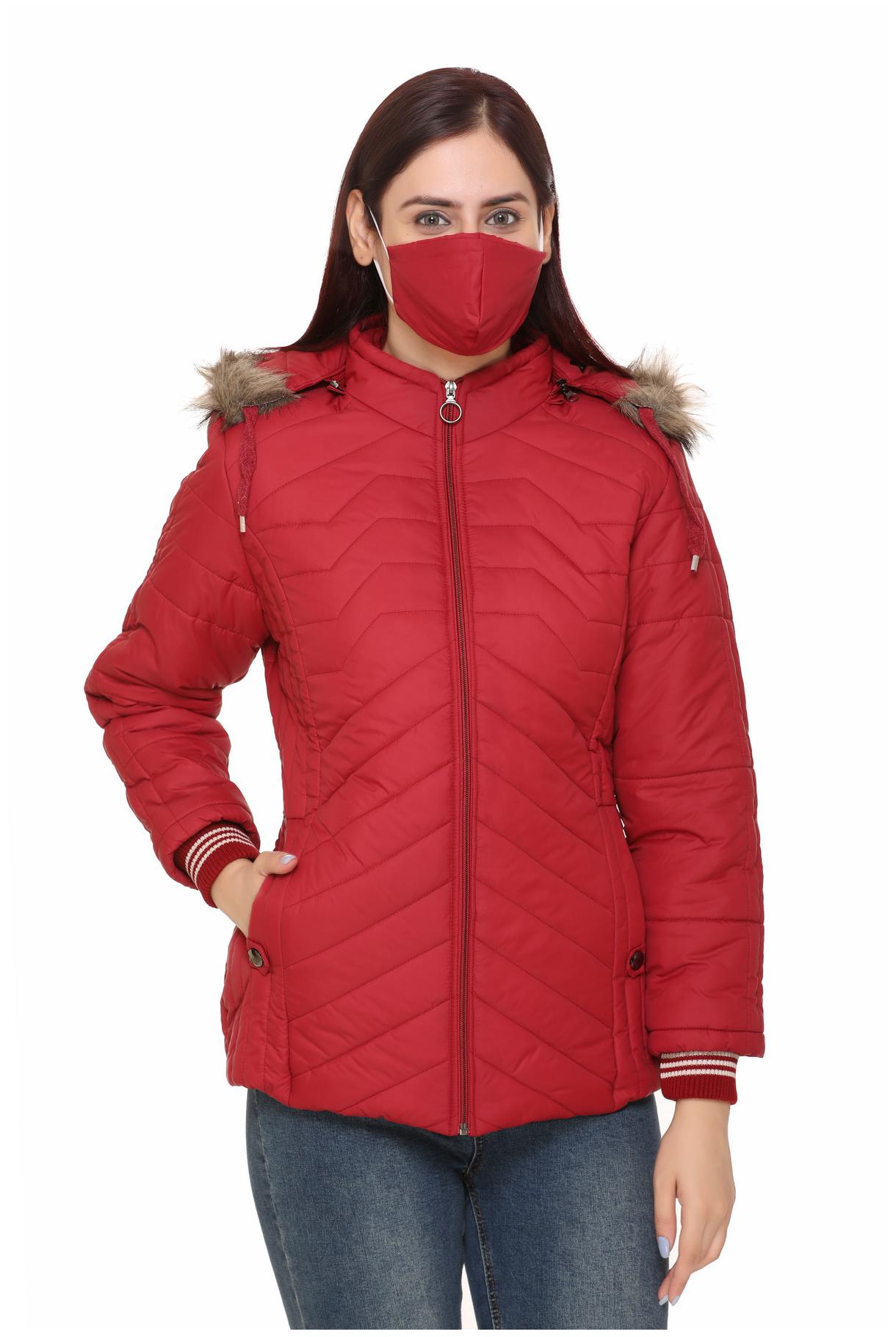 

Chill Fighter Women Solid Regular Jacket - Maroon