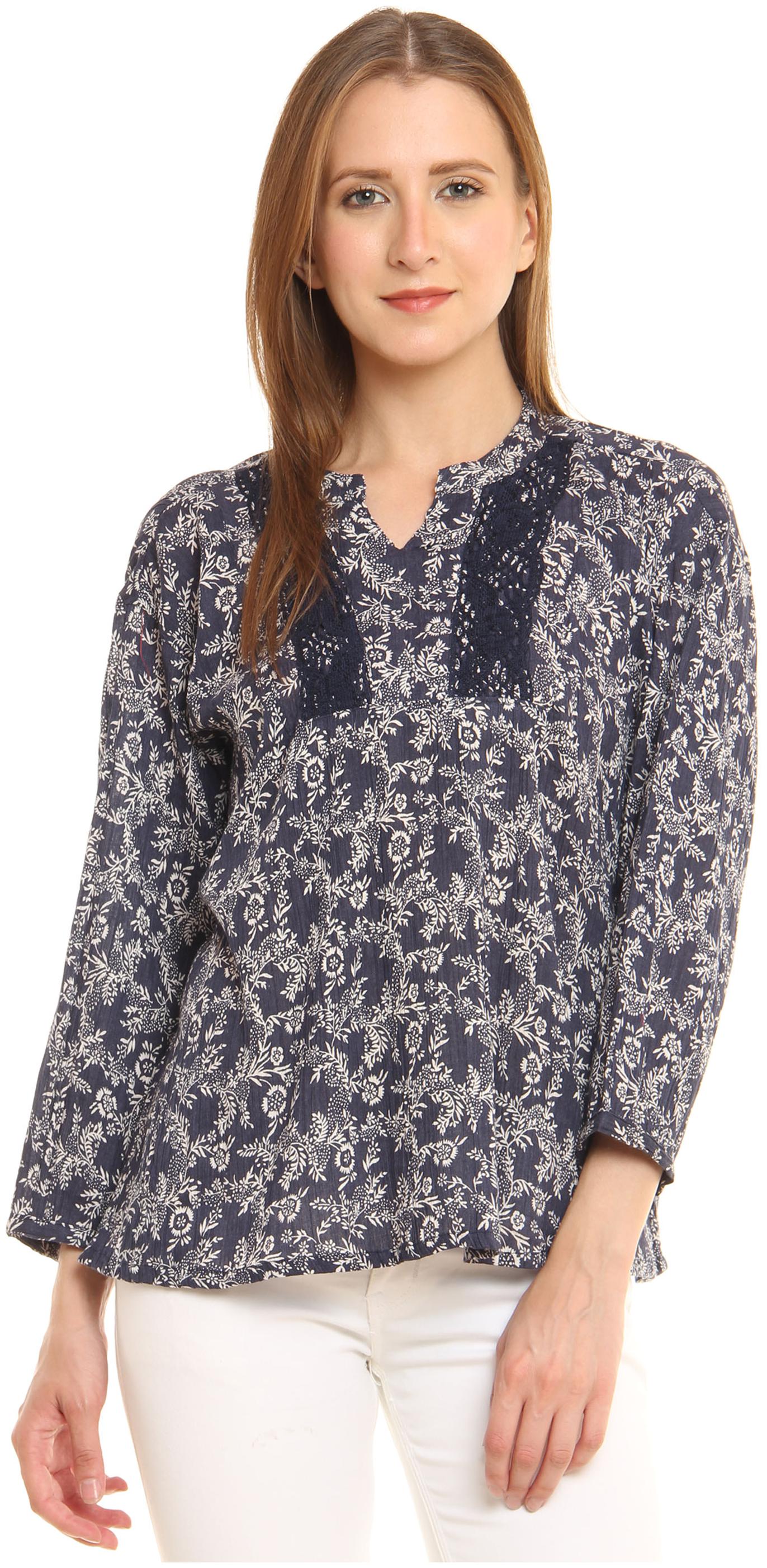 

CHIMERA Women Printed Regular top - Blue