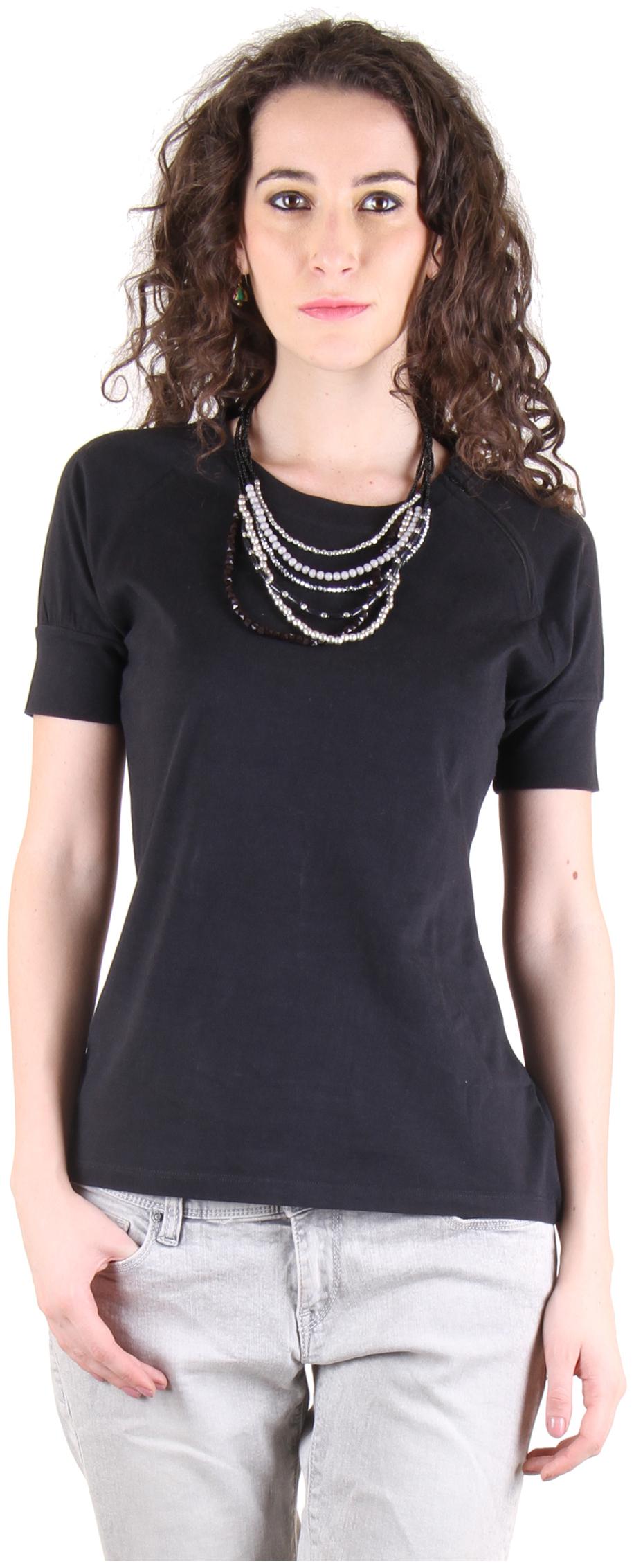 

CHIMERA Women Black Regular fit Round neck Cotton T shirt