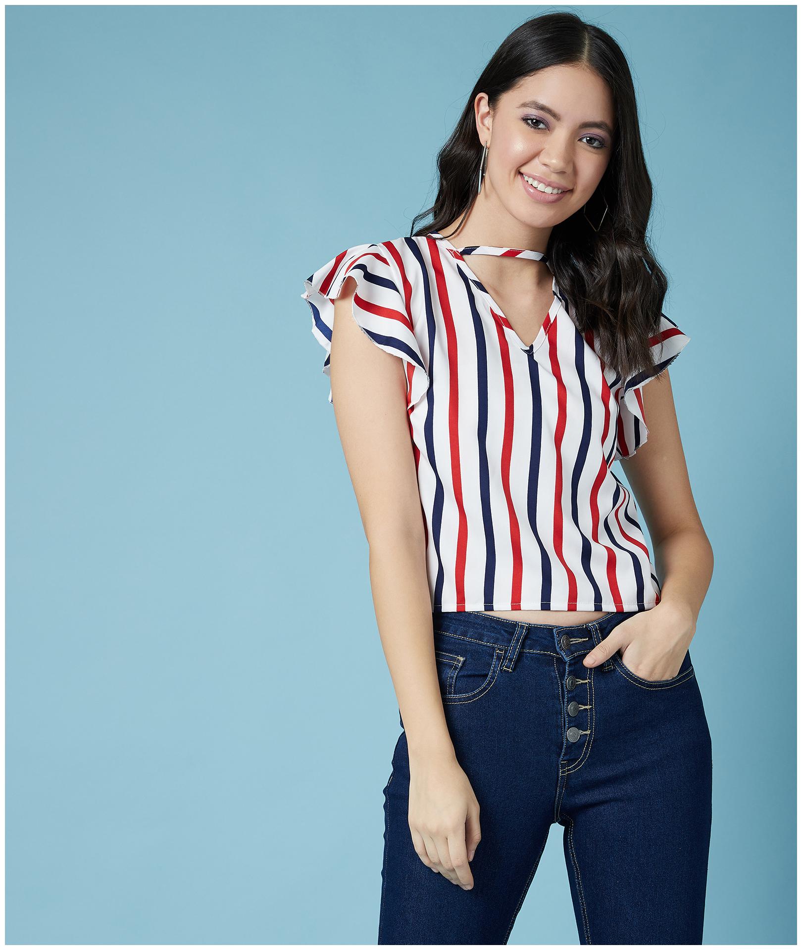 

Chimpaaanzee Women Multi Polyester Striped Top