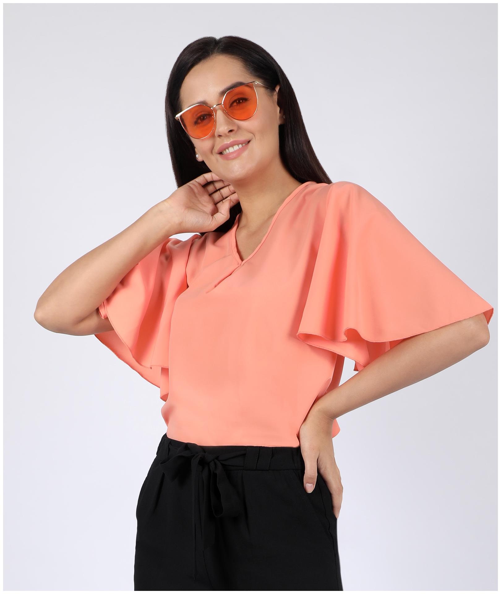 

Chimpaaanzee Women Peach Crepe Solid Boxy
