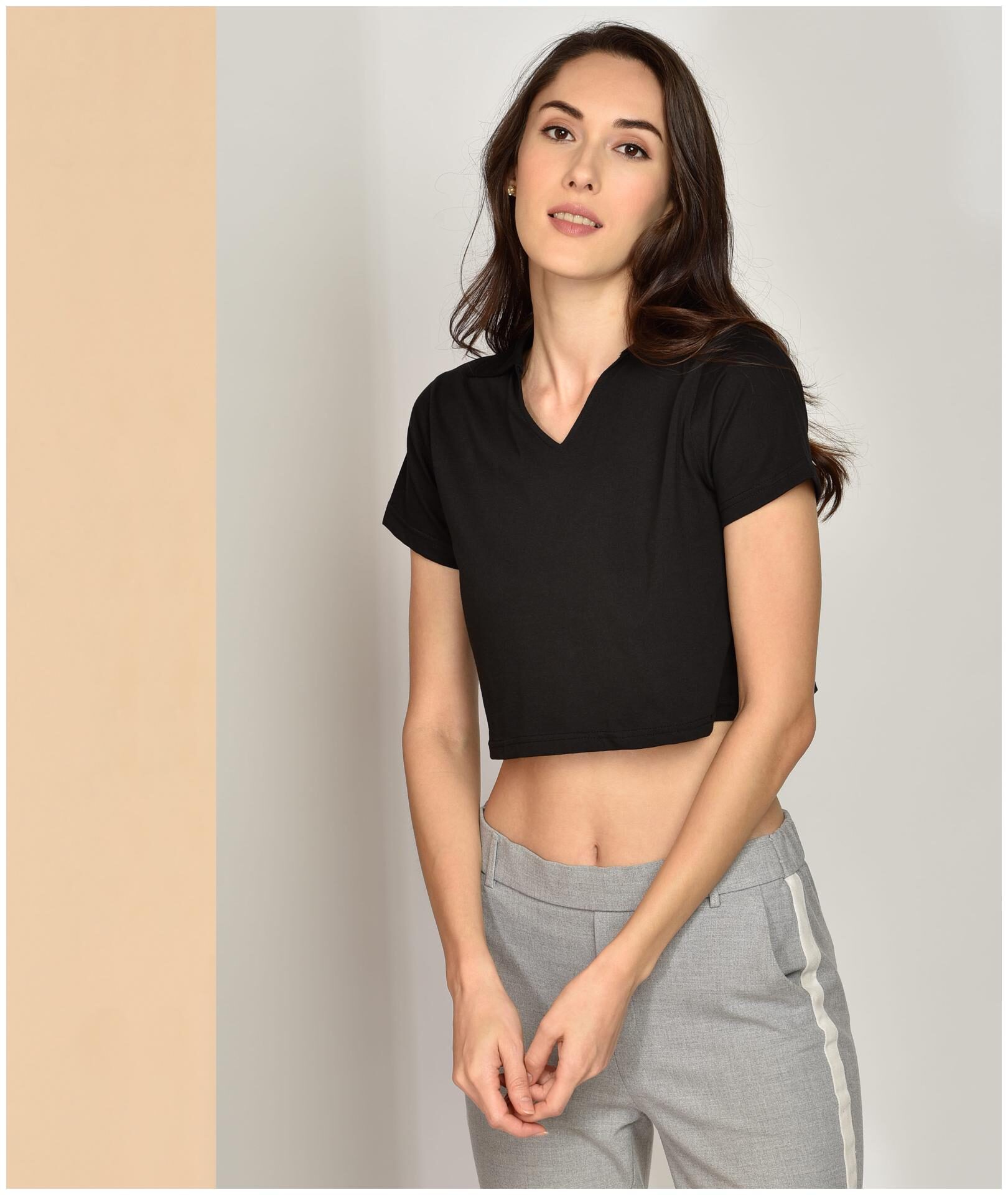 

Chimpaaanzee Women Cotton Solid Blouson Top (Black)