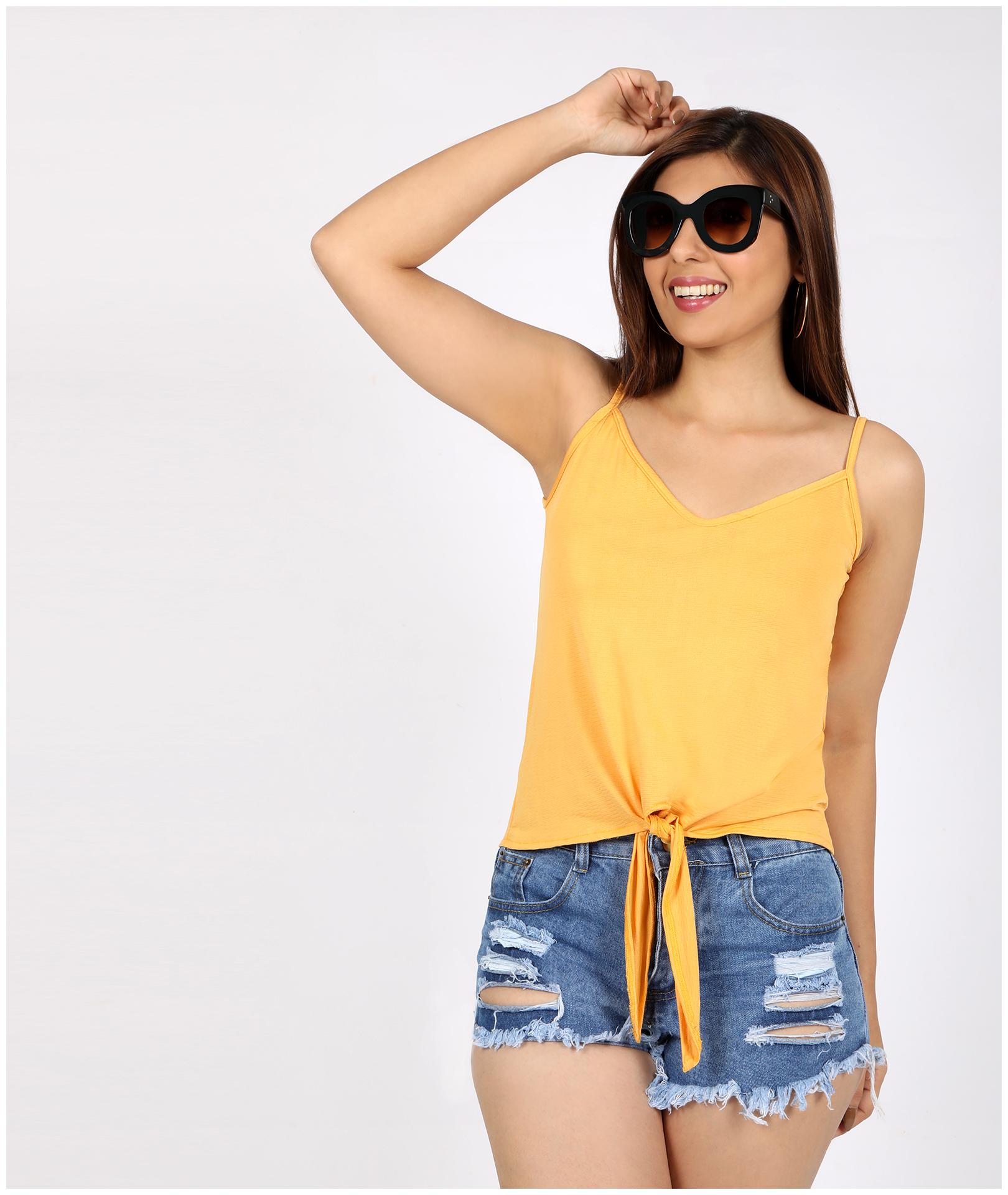 

Chimpaaanzee Women Solid Regular top - Yellow
