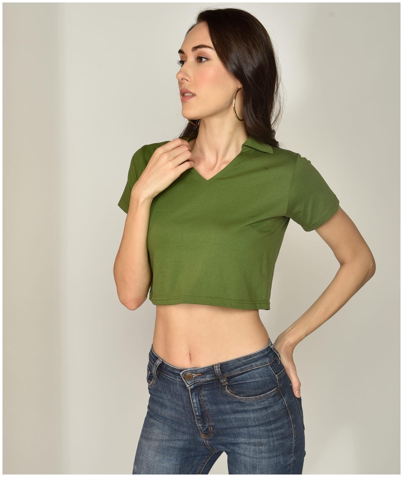 

Chimpaaanzee Women Green Cotton Solid Top