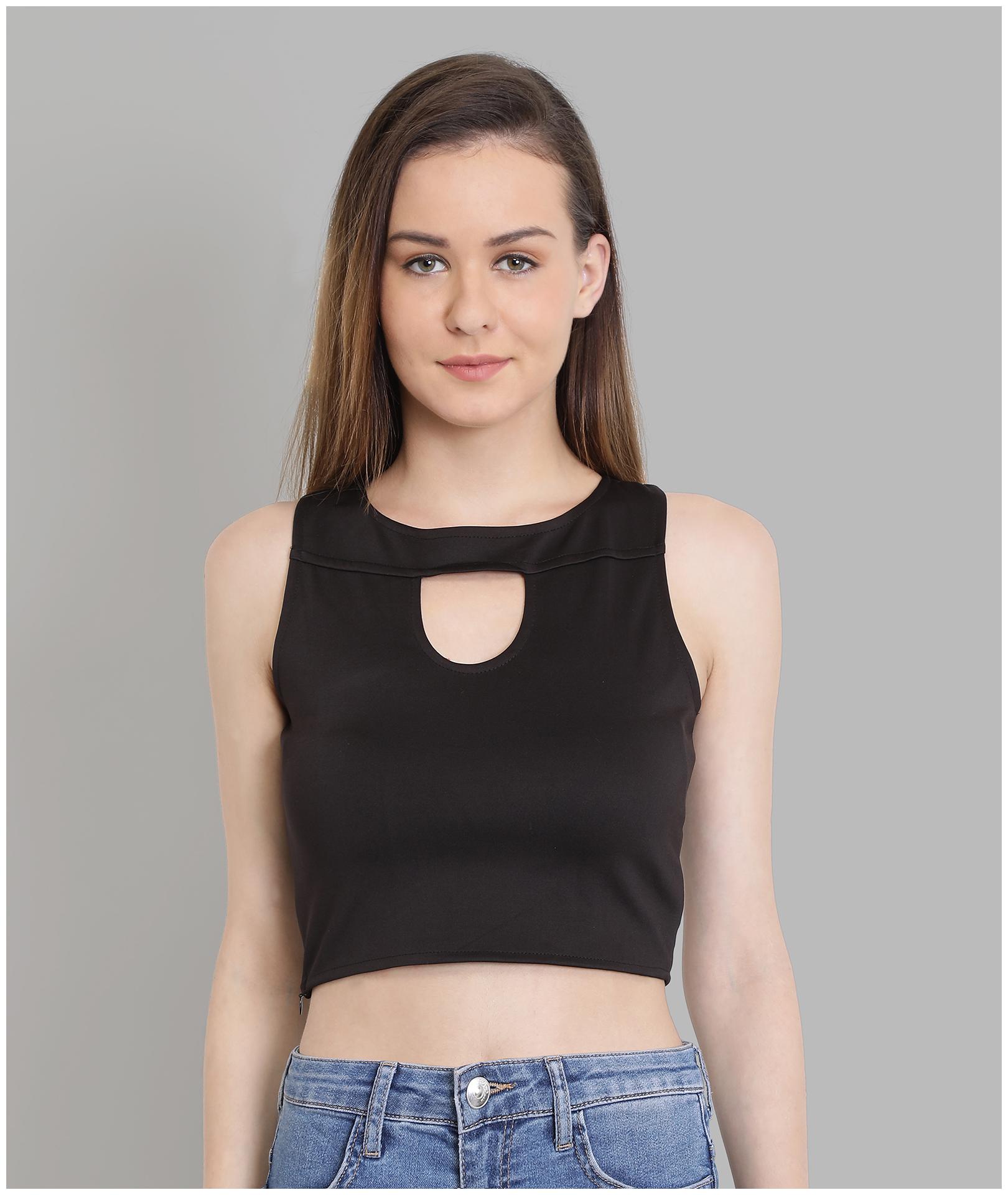 

Chimpaaanzee Women Solid Regular top - Black