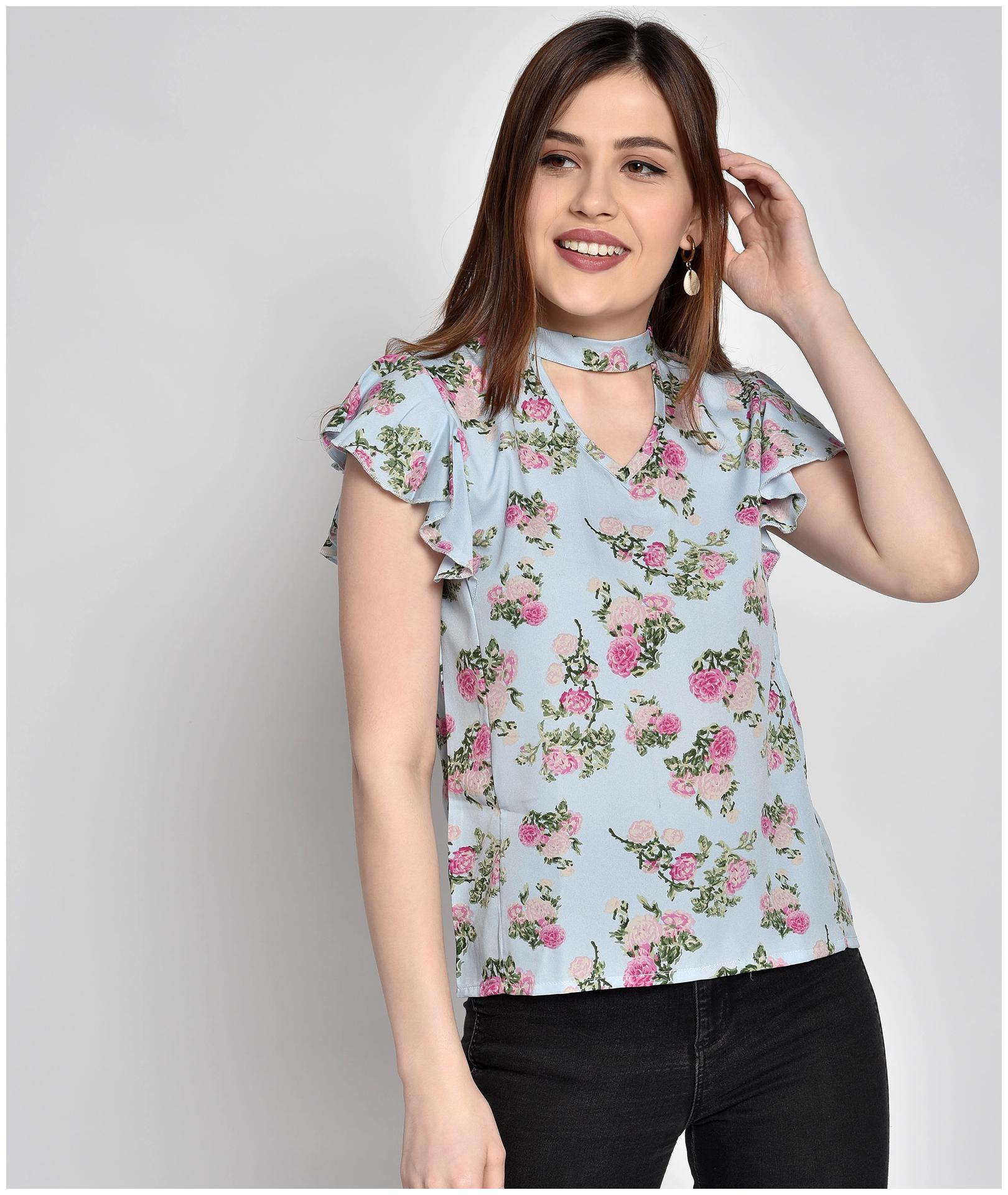 

Chimpaaanzee Women Floral Regular top - Blue