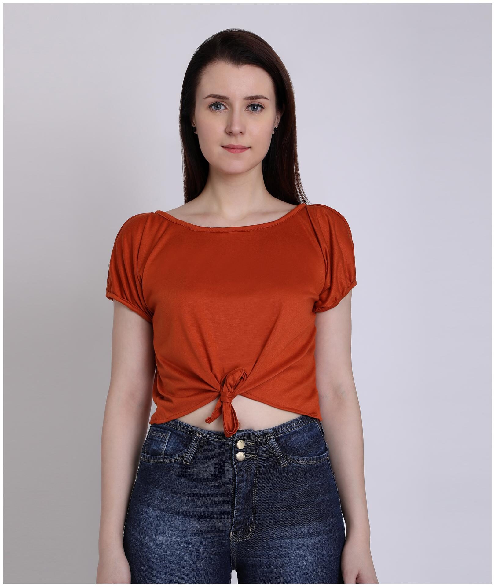 

Chimpaaanzee Women Solid Fusion top - Brown