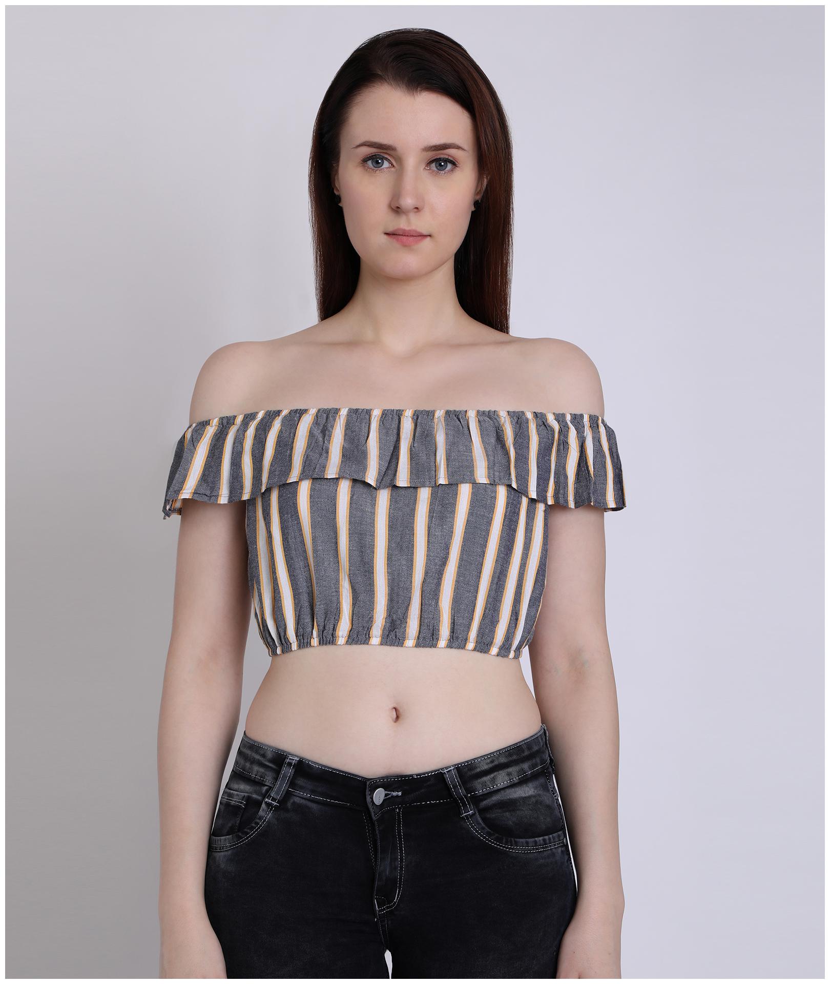

Chimpaaanzee Women Striped Fusion top - Grey