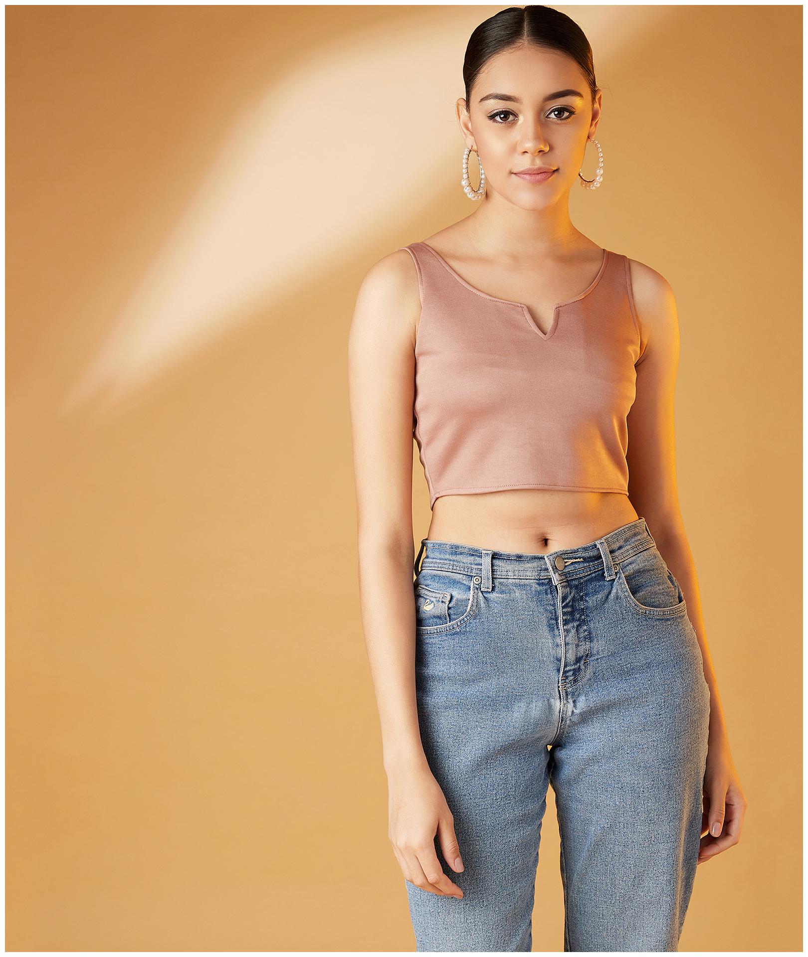 

Chimpaaanzee Women Solid Regular top - Pink
