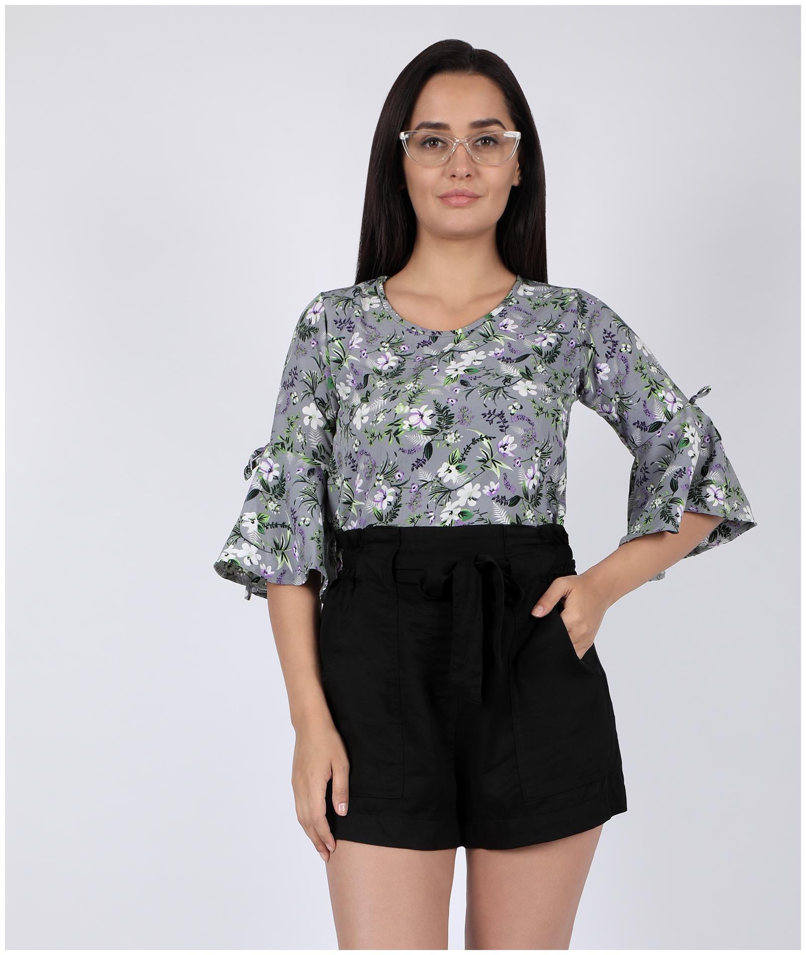 

Chimpaaanzee Women Floral Regular top - Grey