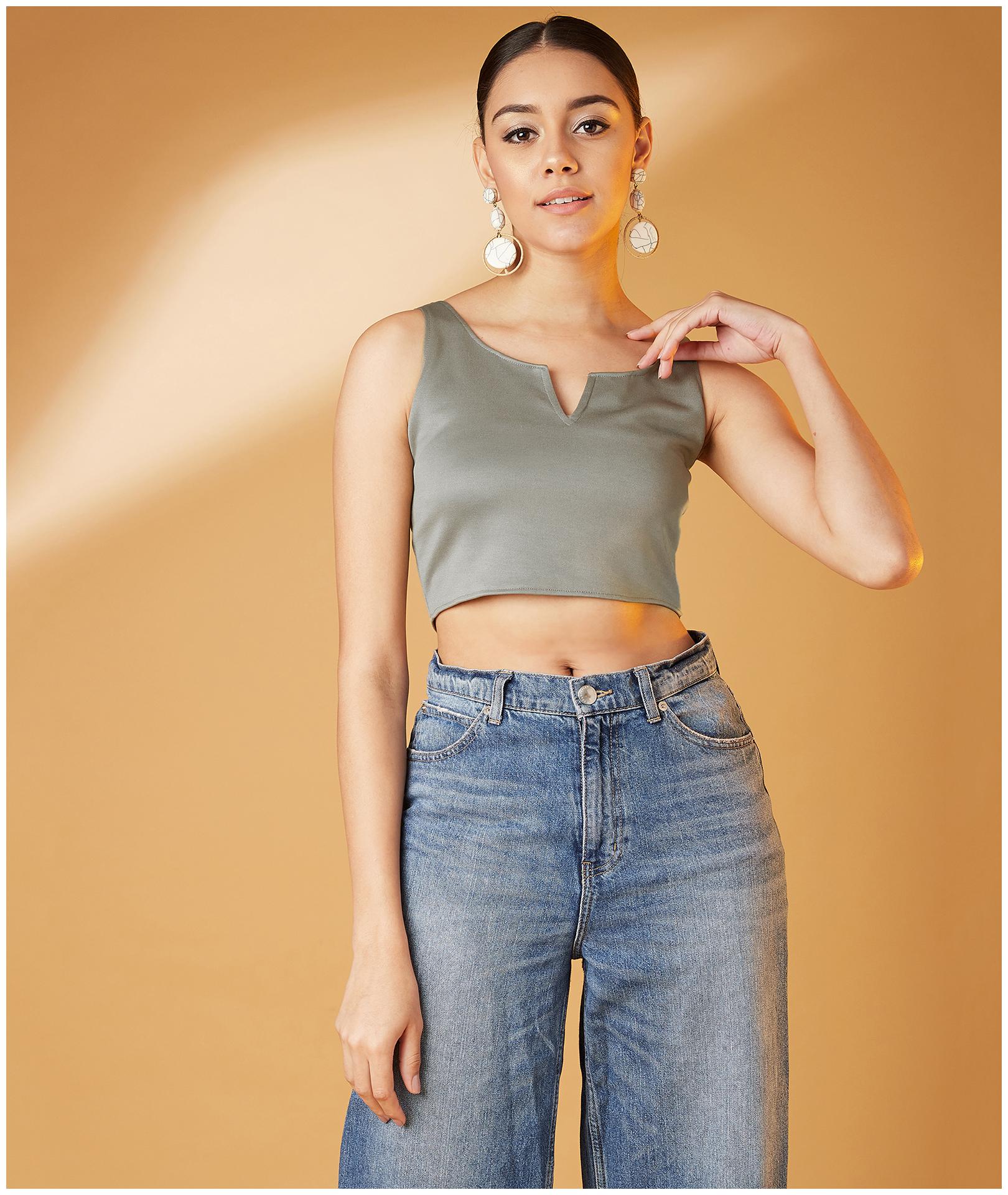 

Chimpaaanzee Women Solid Regular top - Green