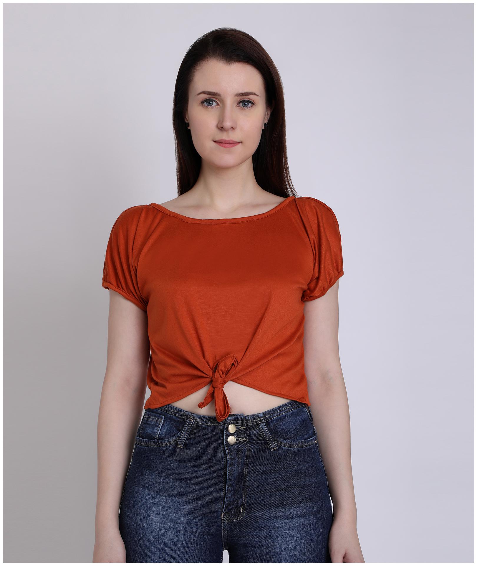 

Chimpaaanzee Women Solid Fusion top - Brown